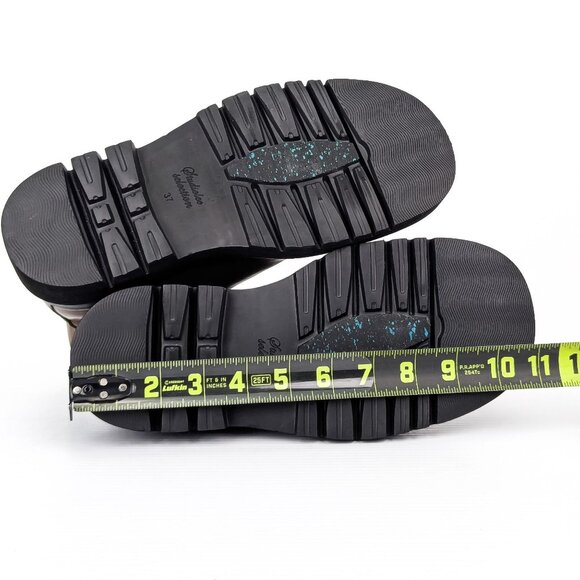 StudioLee Selection Women Green Leather Platform Chelsea Boots 7US EUR37 - Picture 6 of 9